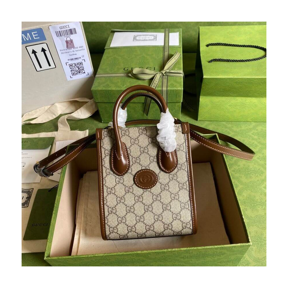 Gucci Mini Tote Bag with Interlocking G in GG Supreme 671623 LDBS16596