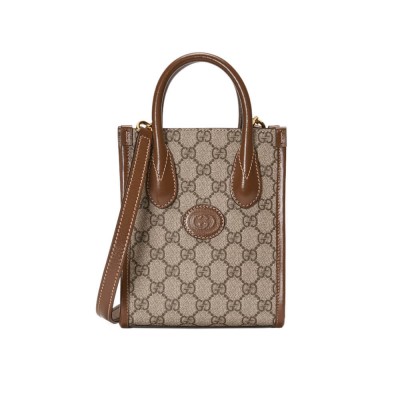 Gucci Mini Tote Bag with Interlocking G in GG Supreme 671623 LDBS16596