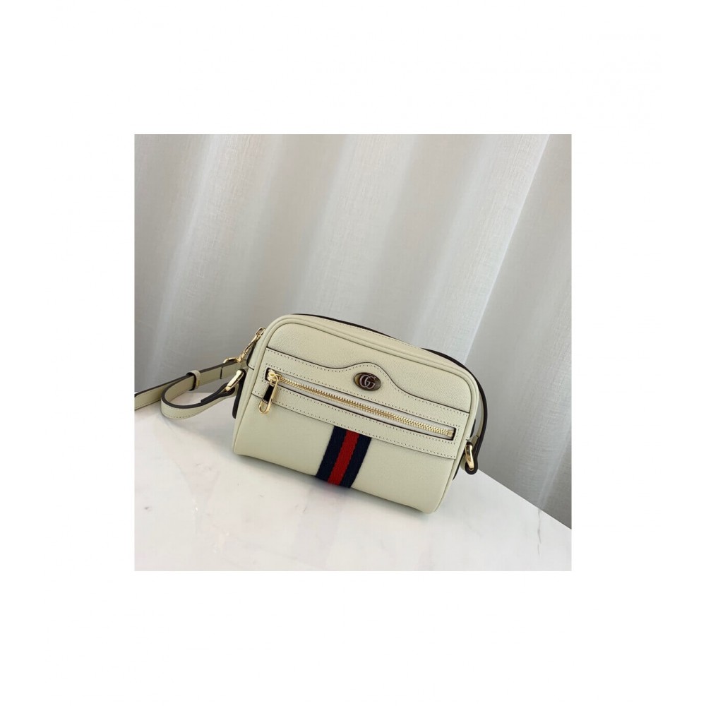 Gucci Ophidia Leather Mini Bag White 517350 LDBS16476