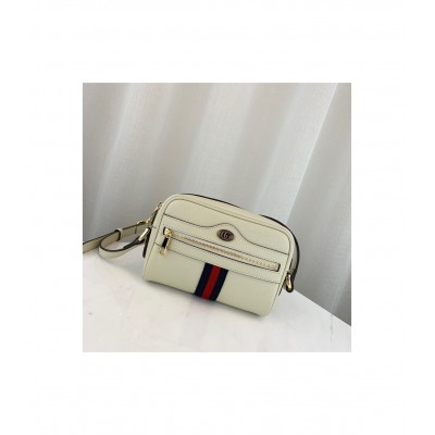 Gucci Ophidia Leather Mini Bag White 517350 LDBS16476