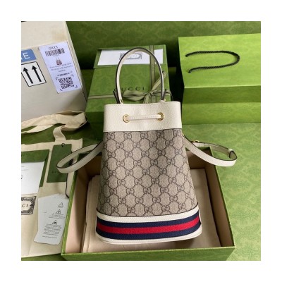 Gucci Ophidia Small GG Bucket Bag White 550621 LDBS16489