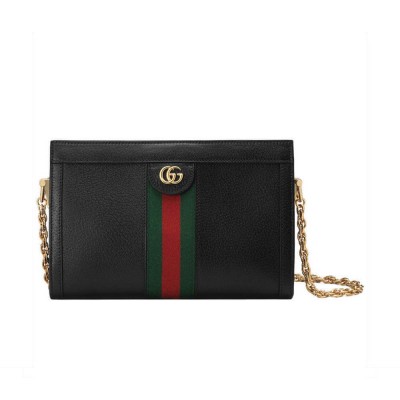 Gucci Ophidia Small Shoulder Bag in Black Leather 503877 LDBS16491