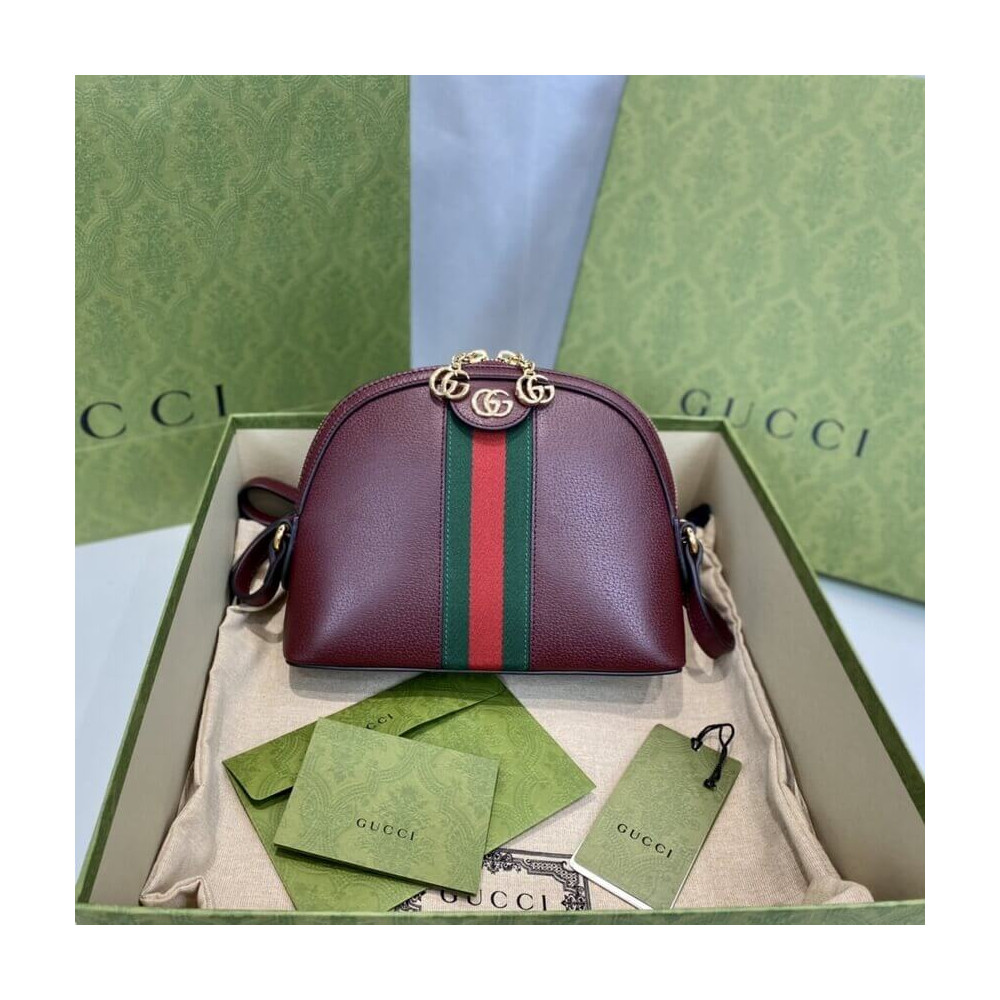 Gucci Ophidia Small Shoulder Bag in Burgundy Leather 499621 LDBS16492