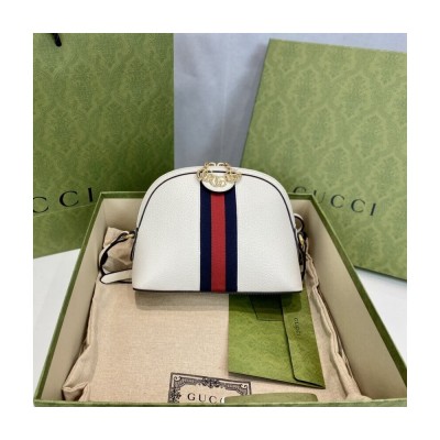 Gucci Ophidia Small Shoulder Bag in White Leather 499621 LDBS16494