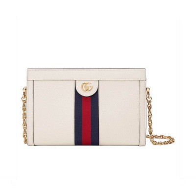 Gucci Ophidia Small Shoulder Bag in White Leather 503877 LDBS16495