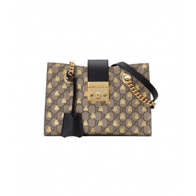 Gucci Padlock Medium GG Bees Shoulder Bag 479197 LDBS16509