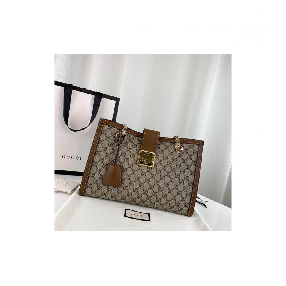 Gucci Padlock Medium GG Shoulder Bag Brown 479197 LDBS16511