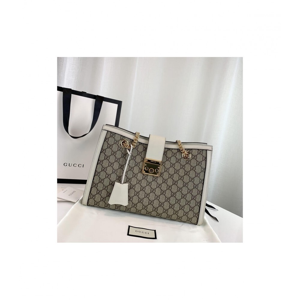 Gucci Padlock Medium GG Shoulder Bag White 479197 LDBS16512