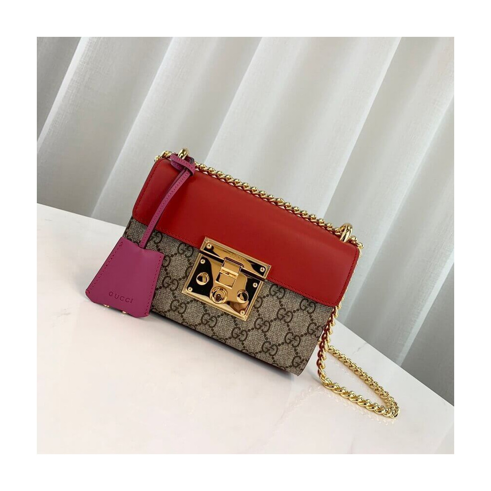 Gucci Padlock Small GG Shoulder Bag Red 409487 LDBS16522