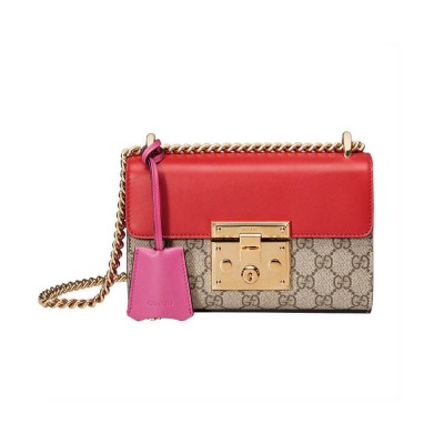 Gucci Padlock Small GG Shoulder Bag Red 409487 LDBS16522