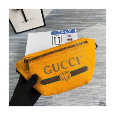 Gucci Print Small Belt Bag Waist Body Yellow 527792 LDBS16182