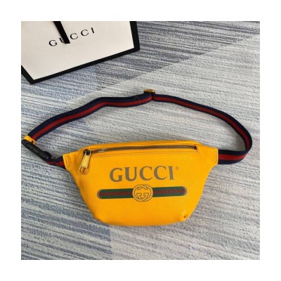 Gucci Print Small Belt Bag Waist Body Yellow 527792 LDBS16182