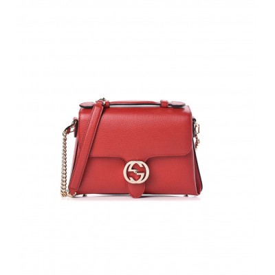 Gucci Red Leather Interlocking GG Clasp Convertible Bag 510302 LDBS16193