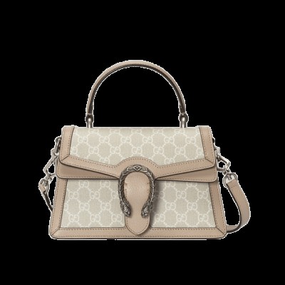 Gucci Small Dionysus Top Handle Bag Oatmeal Leather Trim 739496 LDBS16233