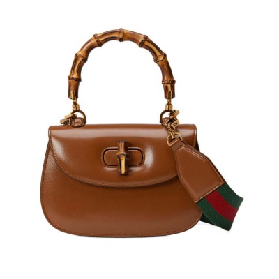 Gucci Small Top Handle Bag with Bamboo Cuir 675797 LDBS16555