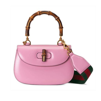 Gucci Small Top Handle Bag with Bamboo Pink 675797 LDBS16556