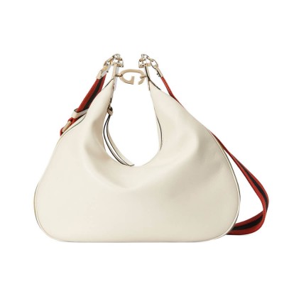 Gucci White Leather Attache Medium Shoulder Bag 702823 LDBS16136