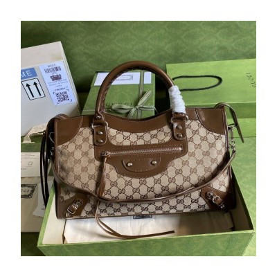 Gucci x Balenciaga GG Canvas City Bag 38cm 658597 LDBS16157