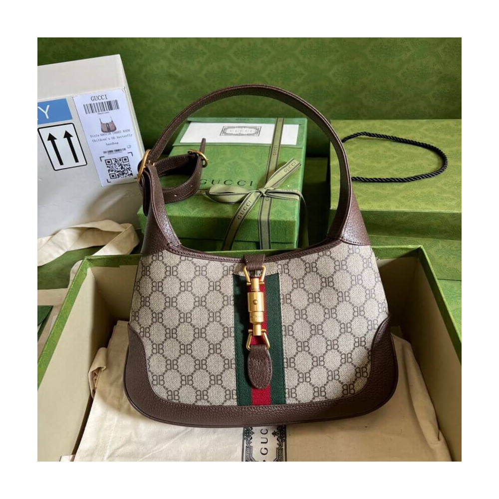 Gucci x Balenciaga Jackie 1961 Small Hobo Bag Coffee 680118 LDBS16160