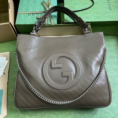 Gucci Blondie Medium Tote Bag in Taupe Calfskin