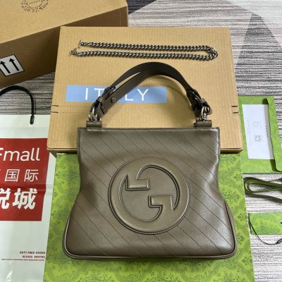 Gucci Blondie Small Tote Bag in Taupe Calfskin