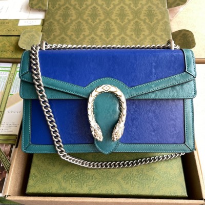 Gucci Dionysus Bicolor Small Shoulder Bag in Blue Leather