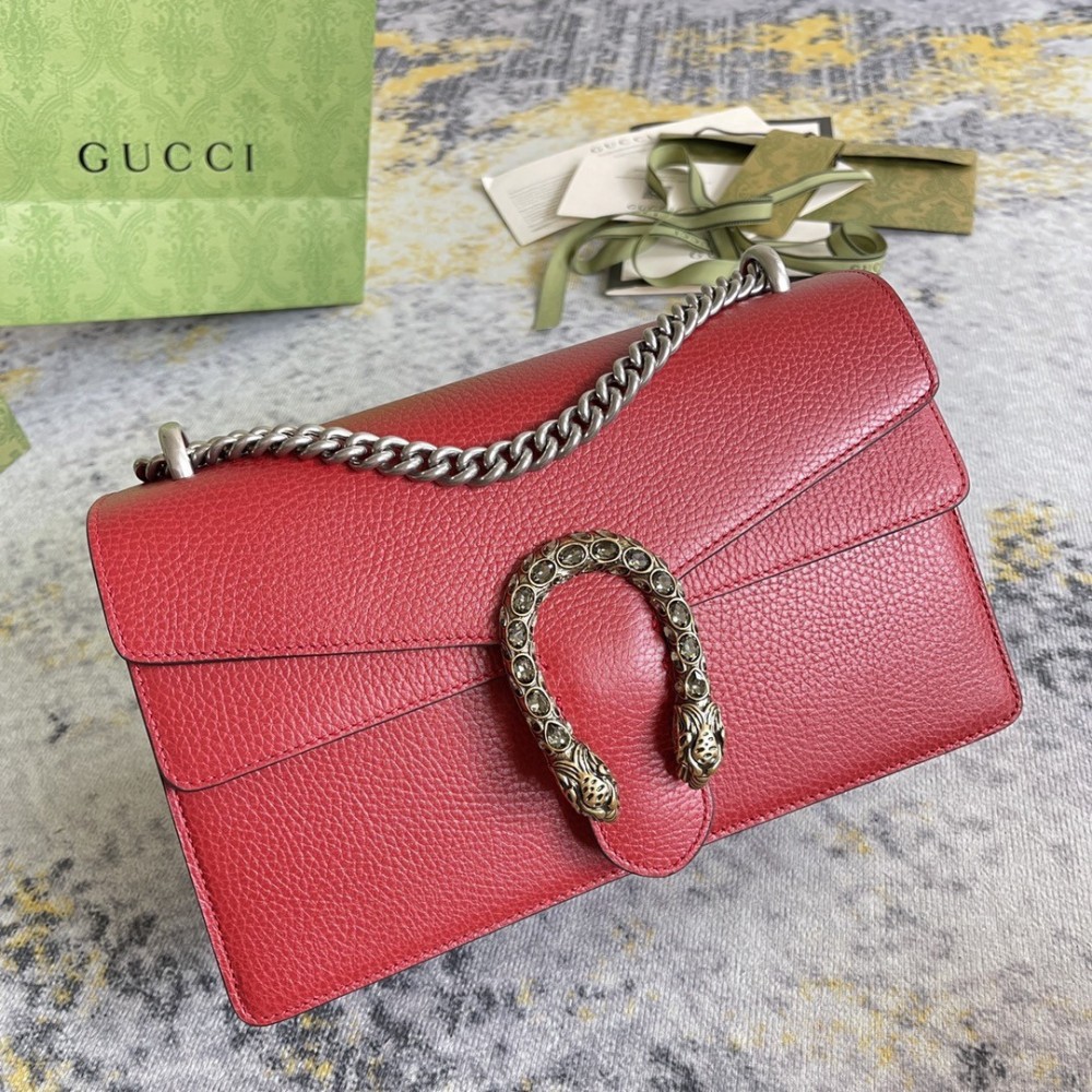 Gucci Dionysus Small rectangular Bag in Red Leather