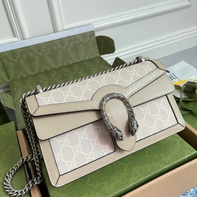 Gucci Dionysus Small Rectangular Bag in White GG Supreme Canvas