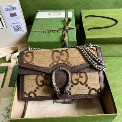 Gucci Dionysus Small Shoulder Bag in Jumbo GG Canvas