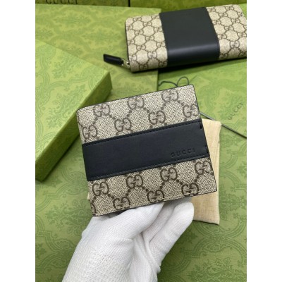 Gucci Eden Bi-fold Wallet In Beige GG Supreme Canvas