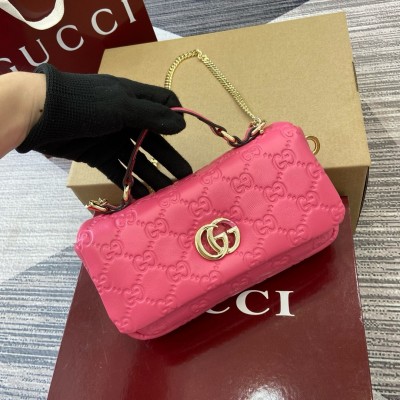 Gucci GG Milano Mini Top Handle Bag in Pink GG Puffy Leather