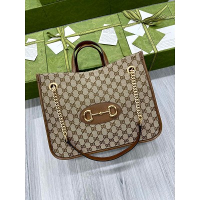 Gucci Horsebit 1955 Medium Tote Bag in Original GG Canvas