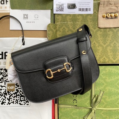 Gucci Horsebit 1955 Shoulder Bag in Black Calfskin