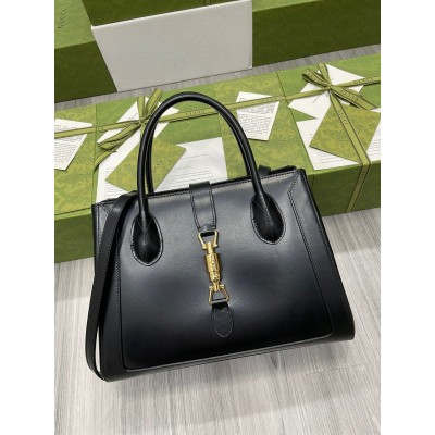 Gucci Jackie 1961 Medium Tote Bag in Black Leather