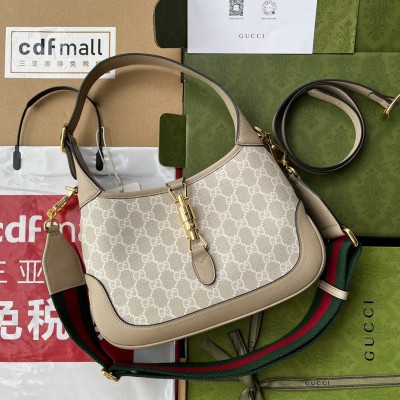 Gucci Jackie 1961 Small Bag in White GG Supreme Canvas