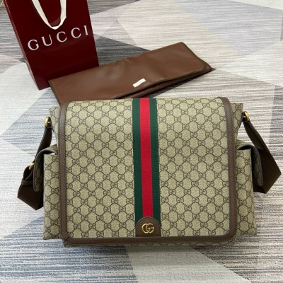 Gucci Large GG Diaper Bag in GG Supreme Canvas