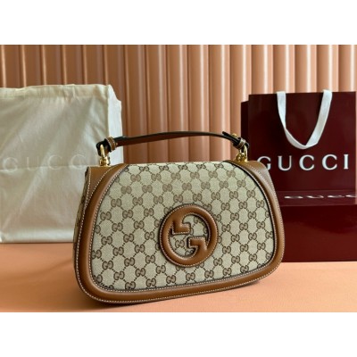 Gucci New Blondie Medium Top Handle Bag in Original GG Canvas