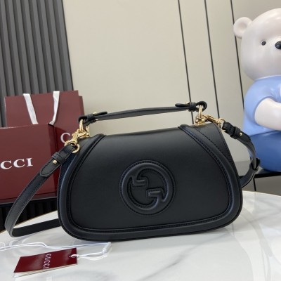 Gucci New Blondie Small Handle Bag in Black Leather