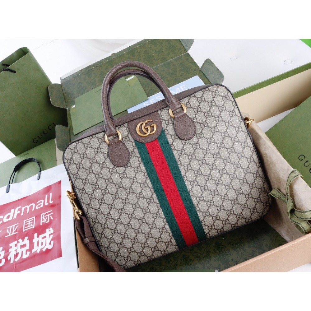 Gucci Ophidia Briefcase in Soft GG Supreme Canvas