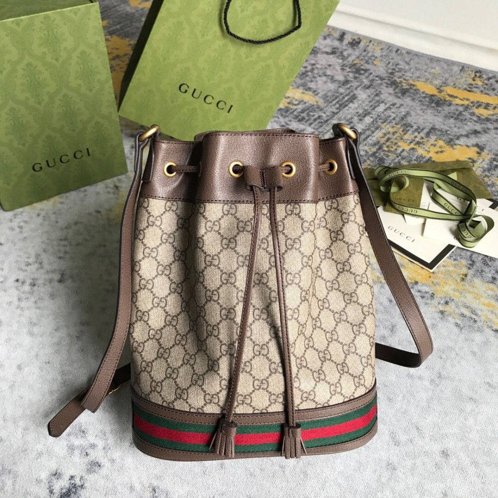 Gucci Ophidia GG Bucket Bag in Supreme Canvas