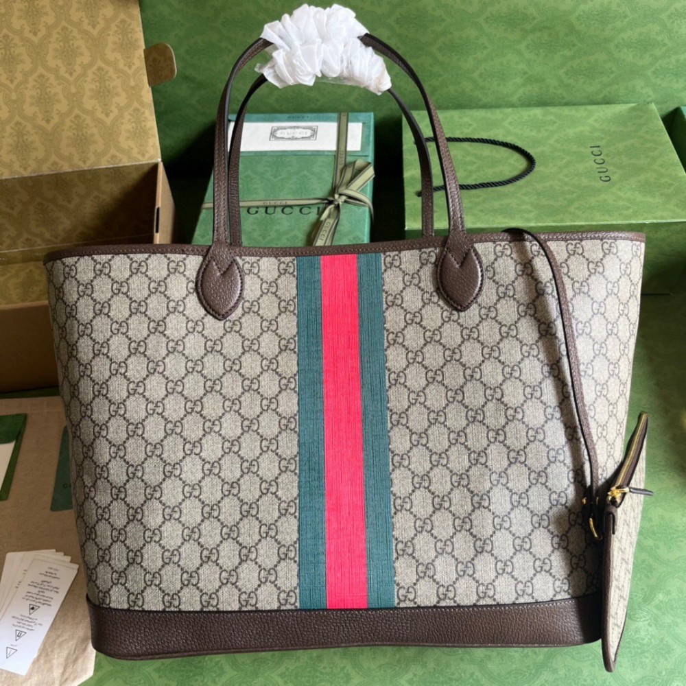 Gucci Ophidia GG Large Tote Bag in Beige GG Supreme Canvas