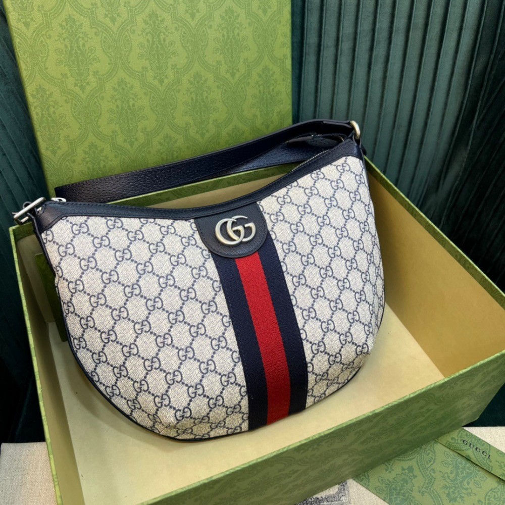 Gucci Ophidia GG Small Crossbody Bag in Blue Supreme Canvas