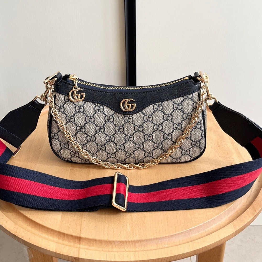 Gucci Ophidia GG Small Handbag in Blue GG Supreme Canvas