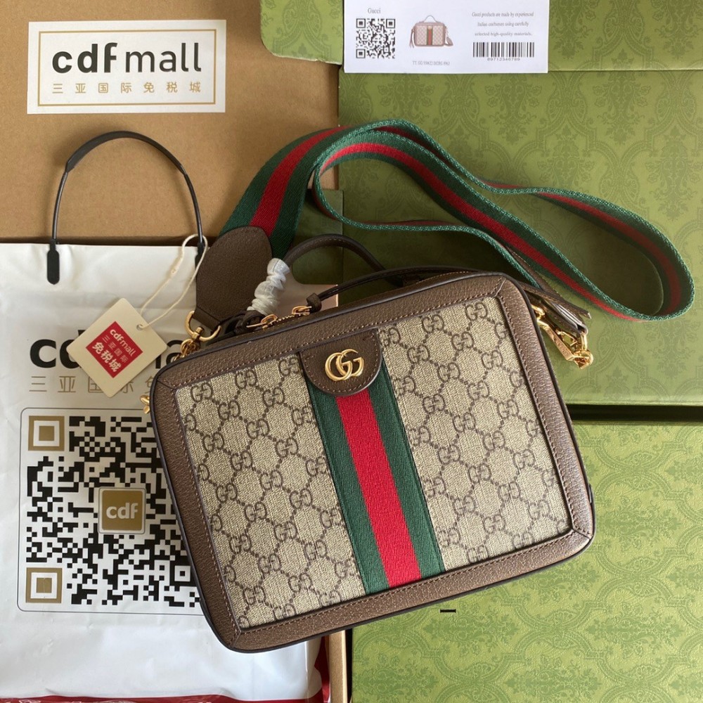 Gucci Ophidia GG Small Handle Bag in Supreme Canvas