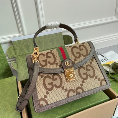 Gucci Ophidia GG Small Top Handle Bag in GG Jumbo GG Canvas