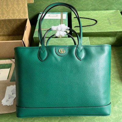 Gucci Ophidia Medium Tote Bag in Green Leather