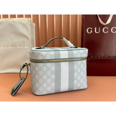 Gucci Ophidia Medium Travel Bag in Dusty Blue GG Supreme Canvas