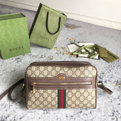 Gucci Ophidia Small Shoulder Bag in Beige GG Supreme Canvas