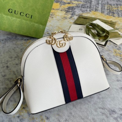 Gucci Ophidia Small Shoulder Bag in White Calfskin