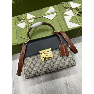 Gucci Padlock Small Top Handle Bag in GG Supreme Canvas